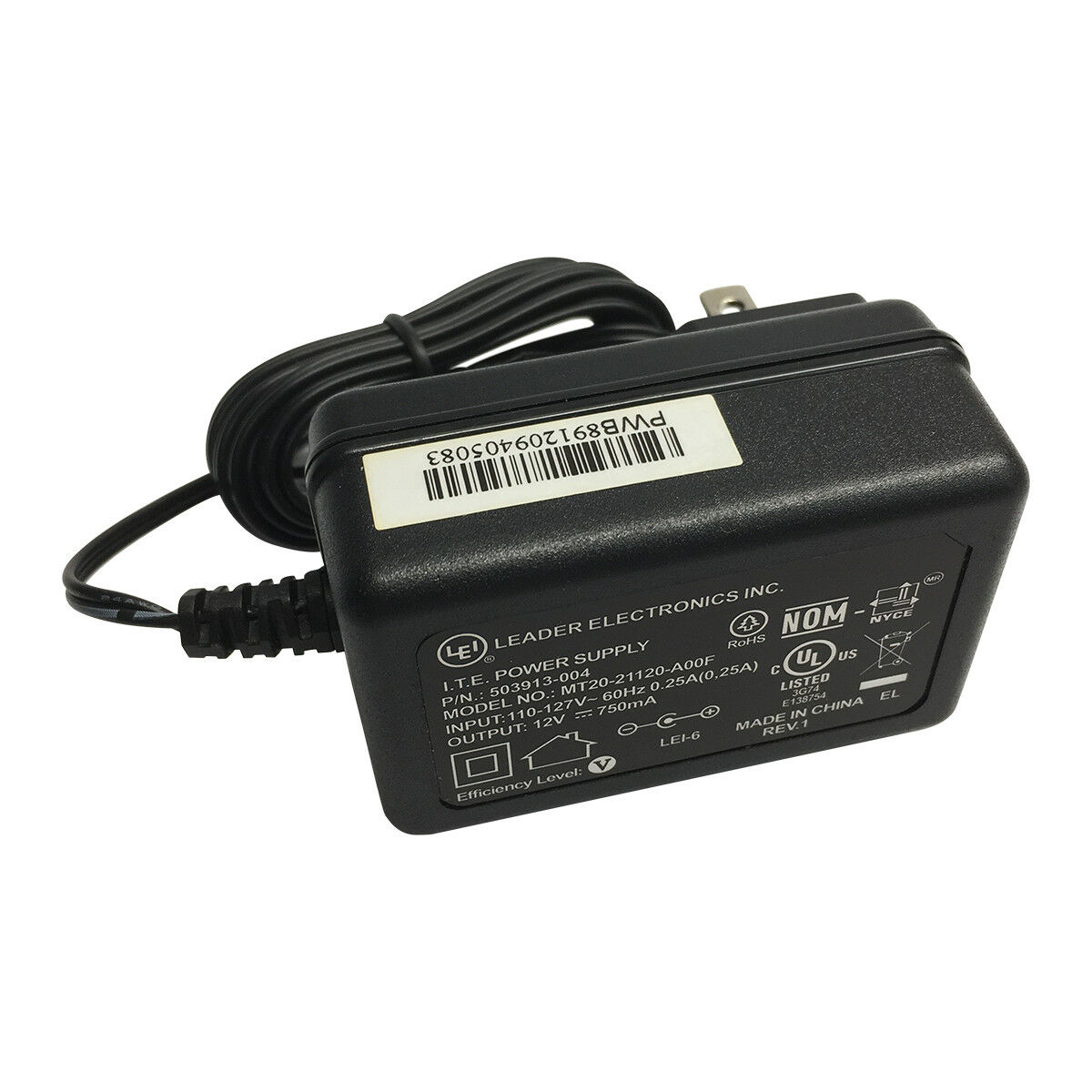 New DC12V 750mA LEI MT20-21120-A00F Power Supply Ac Adapter